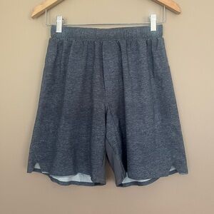 {Lululemon} Surge Short Linerless 7" in Heathered Texture Grey - Mens Small